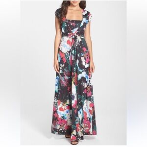 French Connection Tropical Floral Print Jersey Maxi Dress NWT